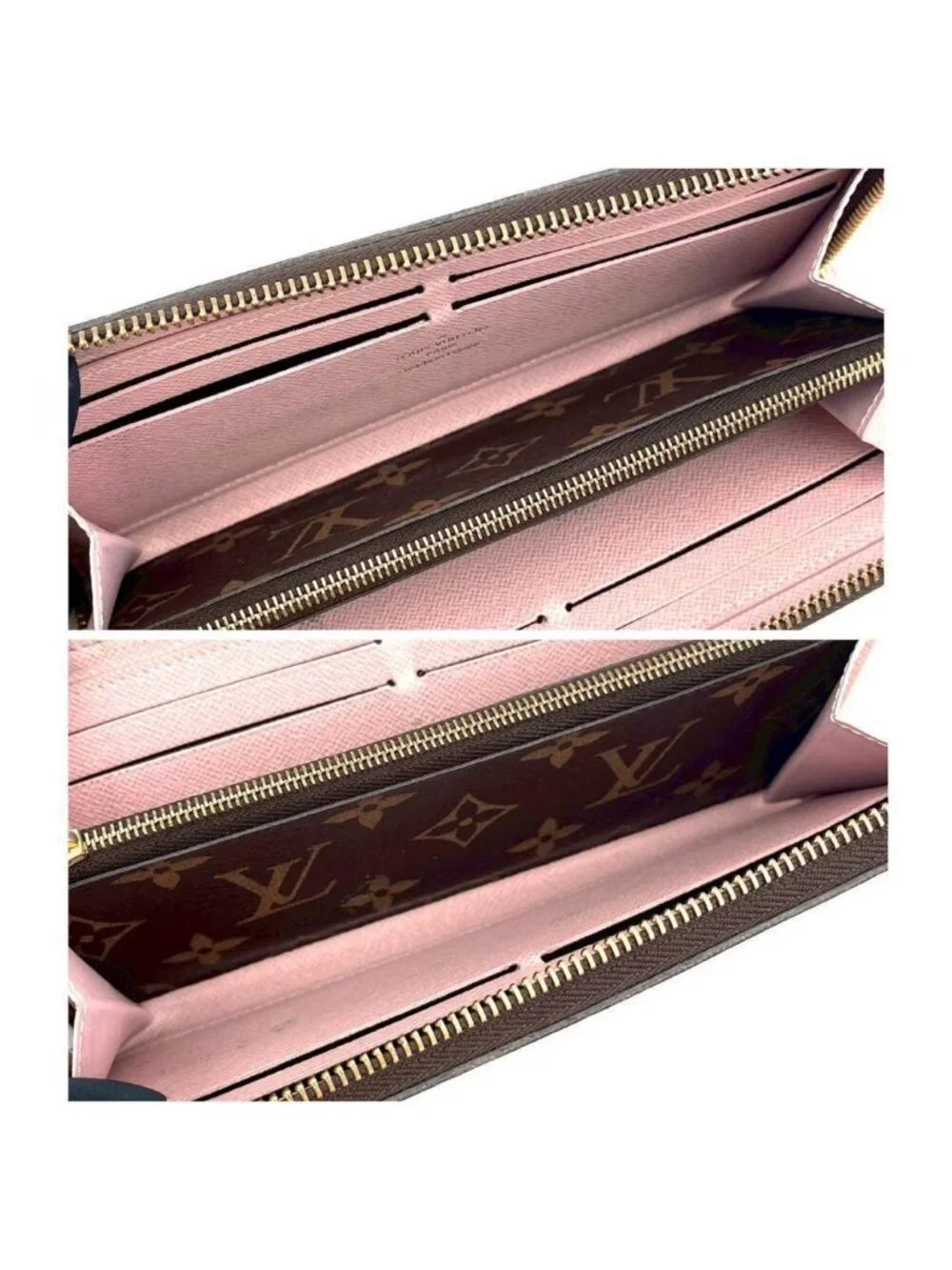 Louis Vuitton Monogram Portefeuille Clemence Rose Ballerine Wallet